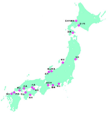 地方港場所の日本地図